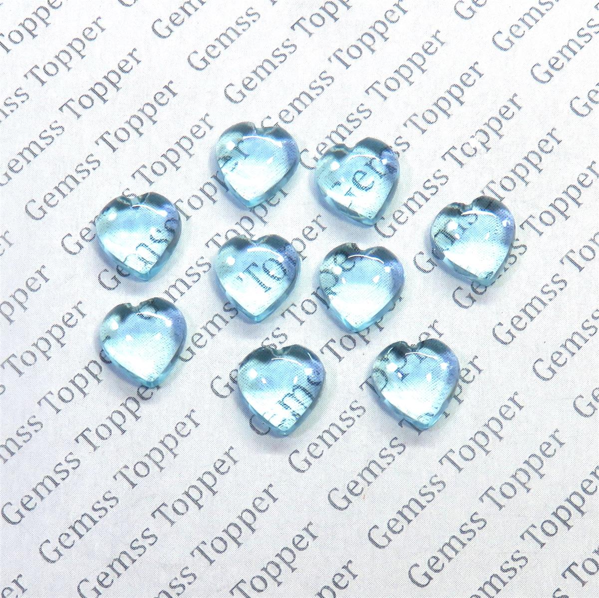 Sky Blue Topaz 10x10 mm Heart Shape Cabochon